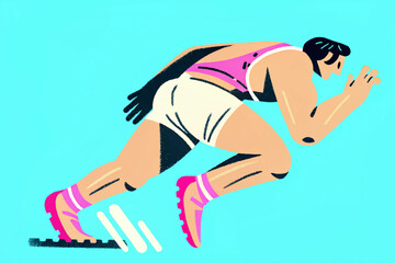 runner in sprinting motion, leaning forward, dynamic speed action, strong athlete pose
