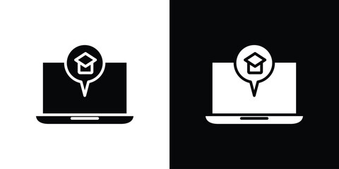 E learning icon flat design. Eps 10