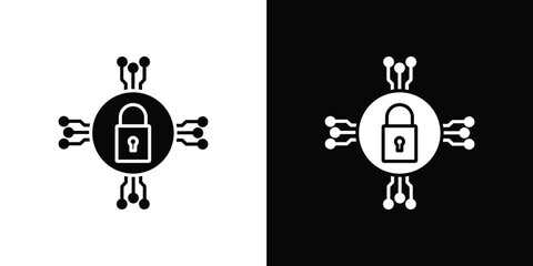 Cyber security icon flat design. Eps 10