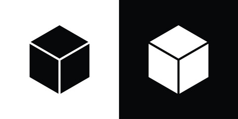 Cube icon flat design. Eps 10