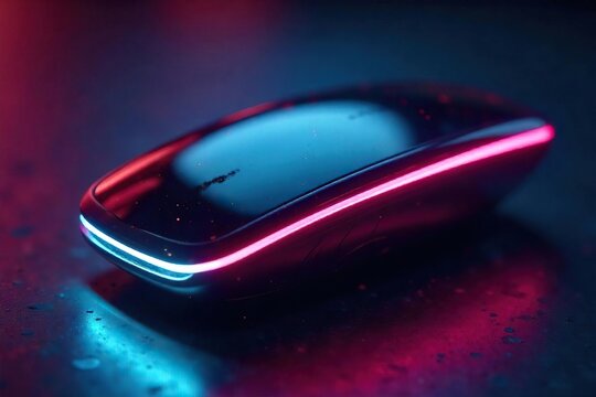Close-up shot of a futuristic device, glowing with innovative technology, signifying a groundbreaking invention The sleek design hints at a paradigm shift in its field , innovation, gadget