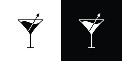 Cocktail icon flat design. Eps 10