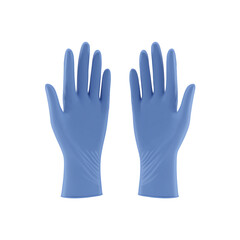 Fototapeta premium Blue disposable glove pair flat lay medical protective feeling safe