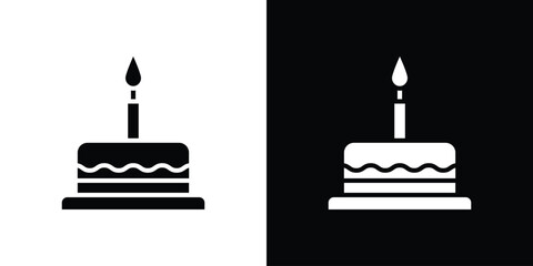 Cake birthday icon flat design. Eps 10