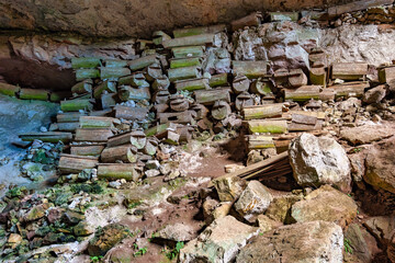 Creepy Sagada tombs with hanging coffins