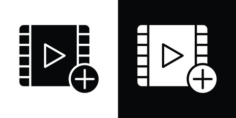 Add video icon flat design. Eps 10