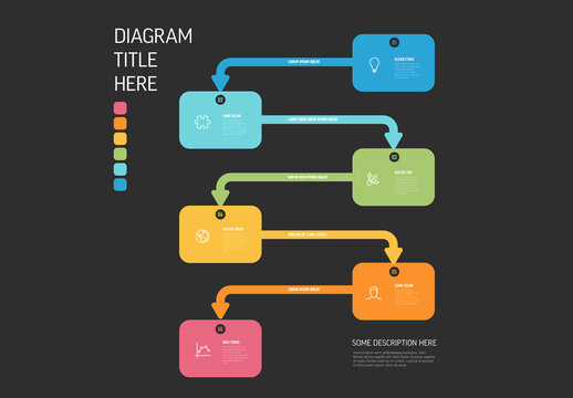 Colorful Dark Flowchart Diagram Infographic