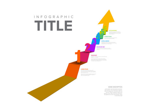 Road to Success Infographic with 3D Arrow and Steps