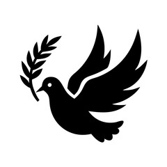 Fototapeta premium Vector art of dove carrying olive branch, a symbol of peace, hope, and new beginnings, perfect for conveying messages