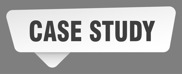 case study sign. case study white sticker isolated on gray background