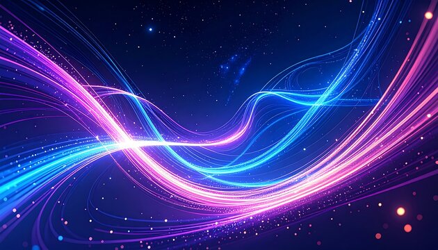 Abstract vibrant glowing light trails