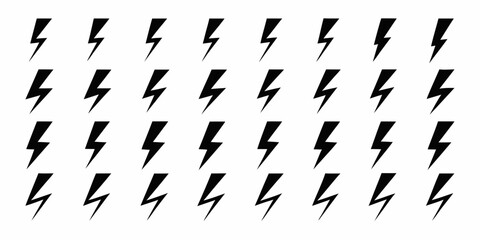 A repeating pattern of black lightning bolt icons on a white background