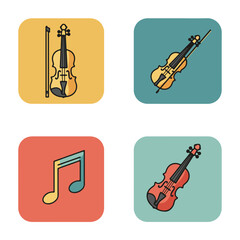 Naklejka premium Musical instruments, icons