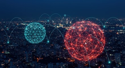 Cityscape Networks Business, Technology & Nature Unite in Abstract Travel, Lifestyle, People, and Fashion Background