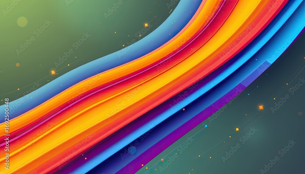 Aufkleber vibrant abstract background with wavy stripes in bright colors and soft gradient effect for creative