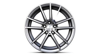 Obraz premium A metallic alloy wheel, detailed and glossy