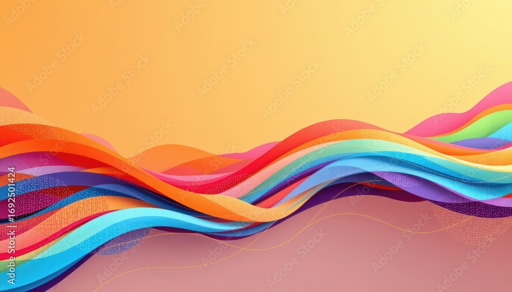 Poster vibrant colorful waves with smooth gradient background for abstract design concepts and artistic pro