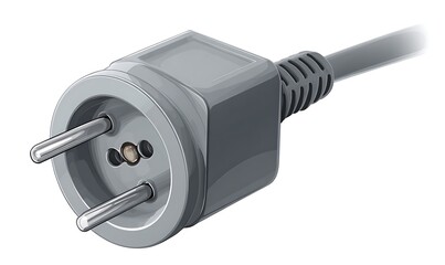 Gray european type e power plug with cable