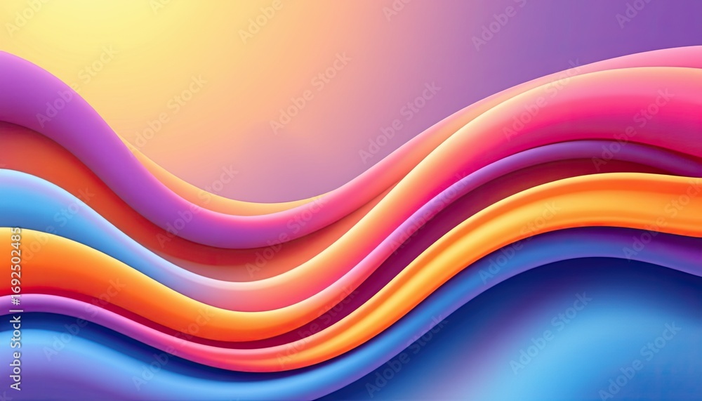 Poster abstract colorful waves in vibrant shades creating a dynamic and energetic background for creative p