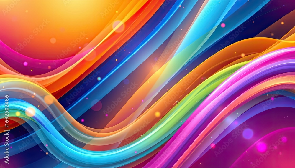 Poster vibrant abstract background with colorful waves and light effects for dynamic design and creative pr