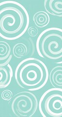 Mint-colored background with swirling white circles