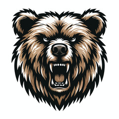 Vector image of angry bear head