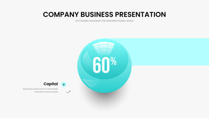 Digital Proposal 1 Option Graph Slideshow Template. Sales Analysis One Element Diagram Frame Design. Corporate Report Presentation Layout Vector Illustration.