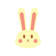 Adorable cartoon rabbit illustration. A cute, long eared rabbit. Simple animal character design suitable for children.