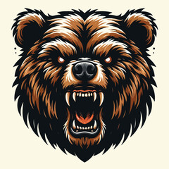 Vector image of angry bear head