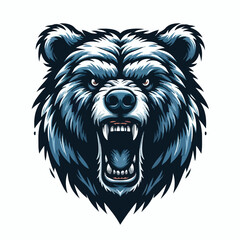 Vector image of angry bear head