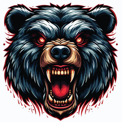 Vector image of angry bear head