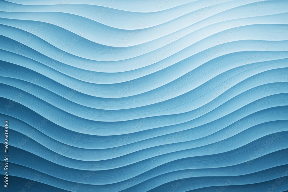 Poster abstract blue wave layers forming a smooth flowing pattern with soft light, ideal for modern graphic