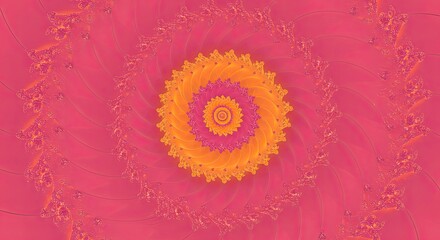 Intricate Spiral Design in Vibrant Pink and Gold