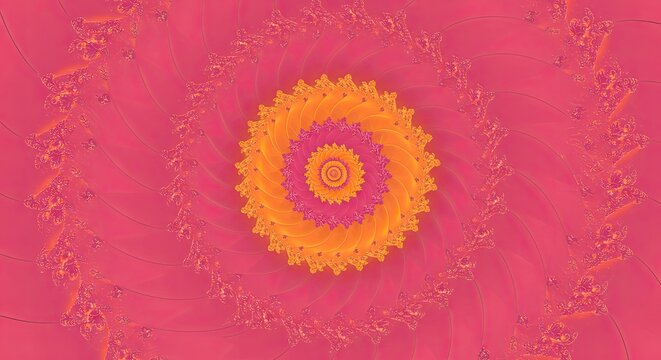 Intricate Spiral Design in Vibrant Pink and Gold