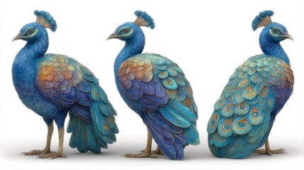 Obraz premium Whimsical Peacock Character with Magnificent Colors and Details