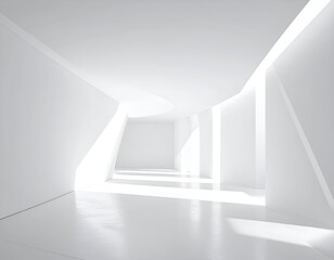 Fototapeta premium Monochrome Immersive Space with Glowing Spheres