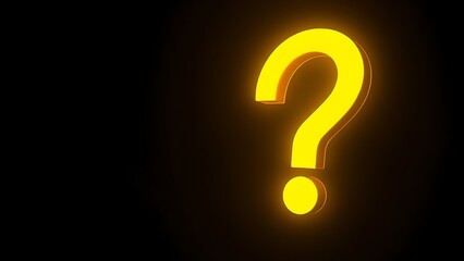 Glowing question mark in dark space, symbolizing curiosity and the unknown.