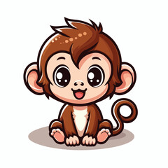 vector image of a cute monkey