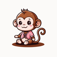 vector image of a cute monkey