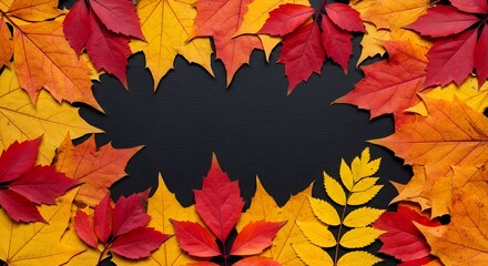 Obraz premium Diseño creativo de coloridas hojas de otoño Concepto de temporada de laicos: IA generativa