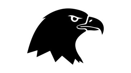 Powerful Eagle Head Icon in a Simple Black Silhouette.