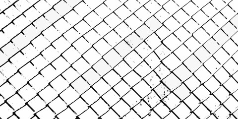 Abstract black and white diamond pattern of a chain link fence texture background