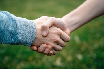 Close-up of two hands shaking hands outdoors (1)