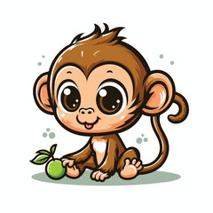 vector image of a cute monkey