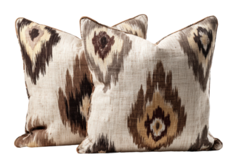 Decorative throw pillow set modern home textile cozy living room isolated on transparent background