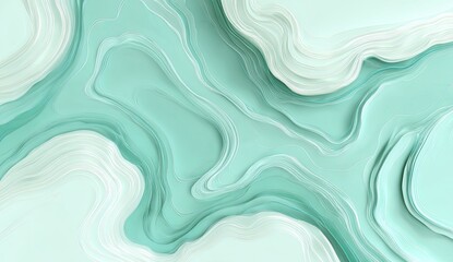 Obraz premium Abstract layered swirls in light teal and white