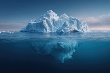 Massive iceberg, split view, above and below water (1)