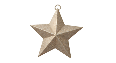 A single festive gold star for Christmas decoration.