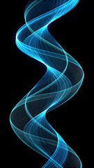 Naklejka premium Abstract flowing neon blue light swirl on full hd 4k stock image download black background