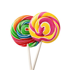 Colorful lollipops display candy shop food bright isolated on transparent background